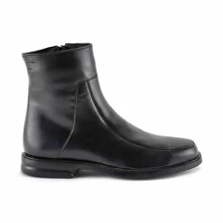 Botines Hombre Piel Piso Goma Forro Borreguillo 6825 Negro, De Latino