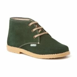 Botines Safari Pisacacas Niña Niño Piel Ante Cordones 403 Verde, De Angelitos -BOUTTYE Ventas botines safari pisacacas nina nino piel ante cordones 403 verde de angelitos 2