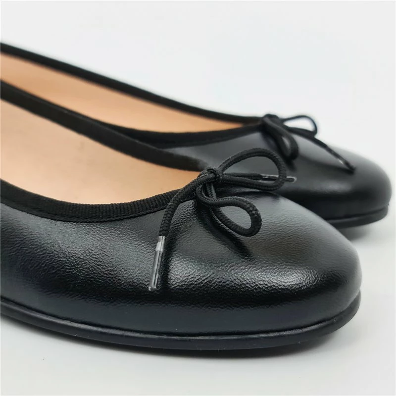 Manoletinas Cuña Baja Mujer Piel Lacito 210 Negro, De Casual 4 Manoletinas Cuña Baja Mujer Piel Lacito 210 Negro, De Casual - Imagen 2