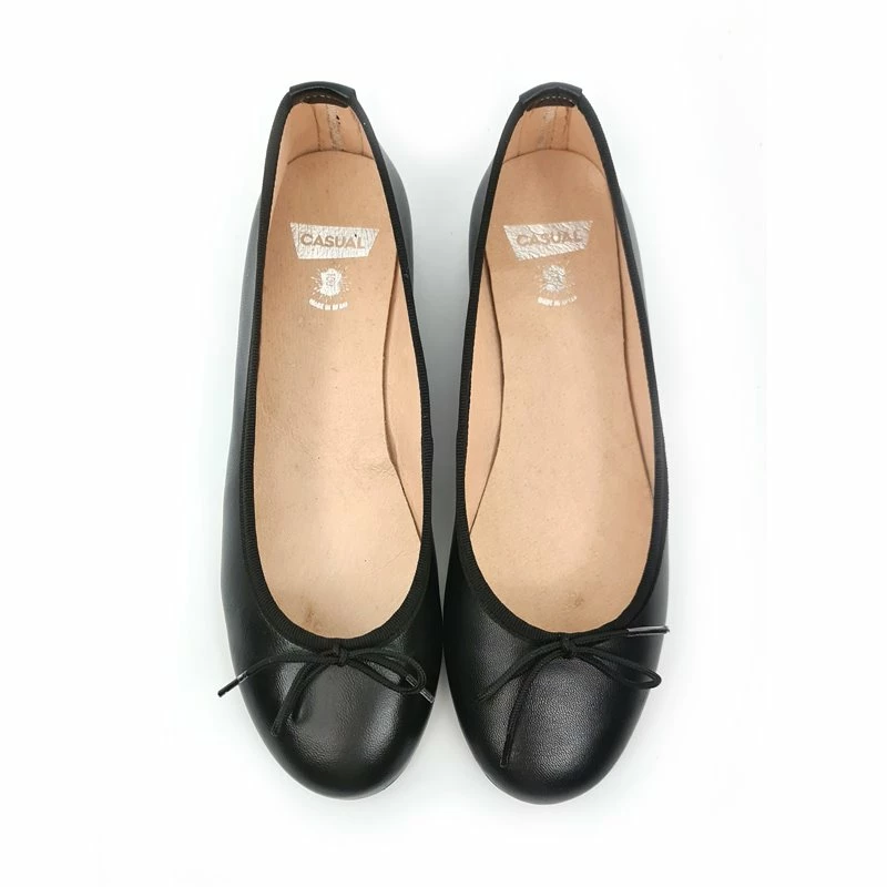 Manoletinas Cuña Baja Mujer Piel Lacito 210 Negro, De Casual 9 Manoletinas Cuña Baja Mujer Piel Lacito 210 Negro, De Casual - Imagen 7