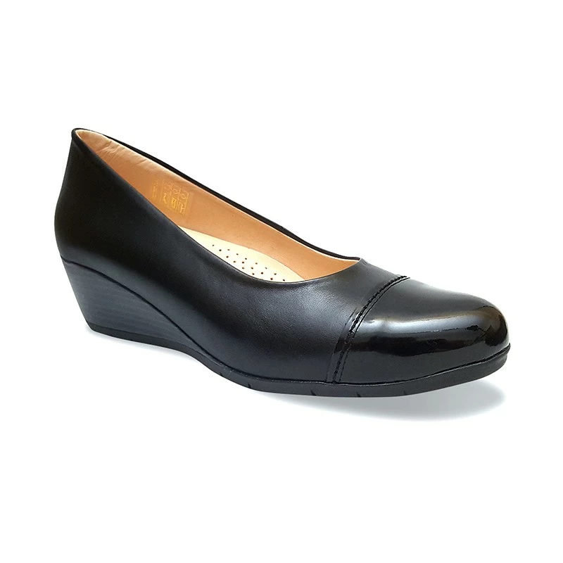 Manoletinas Mujer Piel Cuña Plantilla Extraíble 70 Negro, De Tupié 4 Manoletinas Mujer Piel Cuña Plantilla Extraíble 70 Negro, De Tupié - Imagen 2