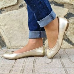 Manoletinas Mujer Piel Metalizada Lacito 7000 Platino, De Casual -BOUTTYE Ventas manoletinas mujer piel metalizada lacito 7000 platino de casual 3