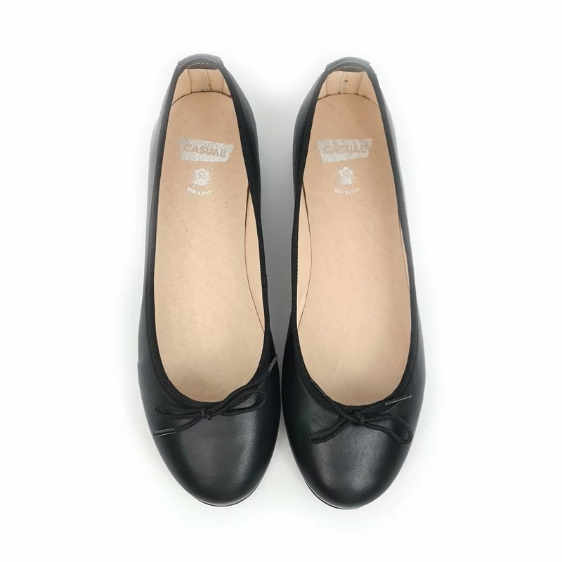 Manoletinas Planas Mujer Piel Lacito 7000 Negro, De Casual 9 Manoletinas Planas Mujer Piel Lacito 7000 Negro, De Casual - Imagen 7