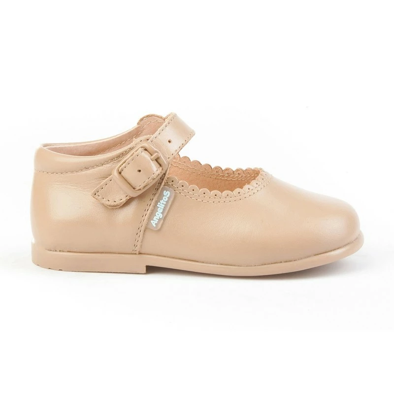 Merceditas Colegiales Infantil Niña Piel Hebilla 500 Camel, De Angelitos 4 Merceditas Colegiales Infantil Niña Piel Hebilla 500 Camel, De Angelitos - Imagen 2