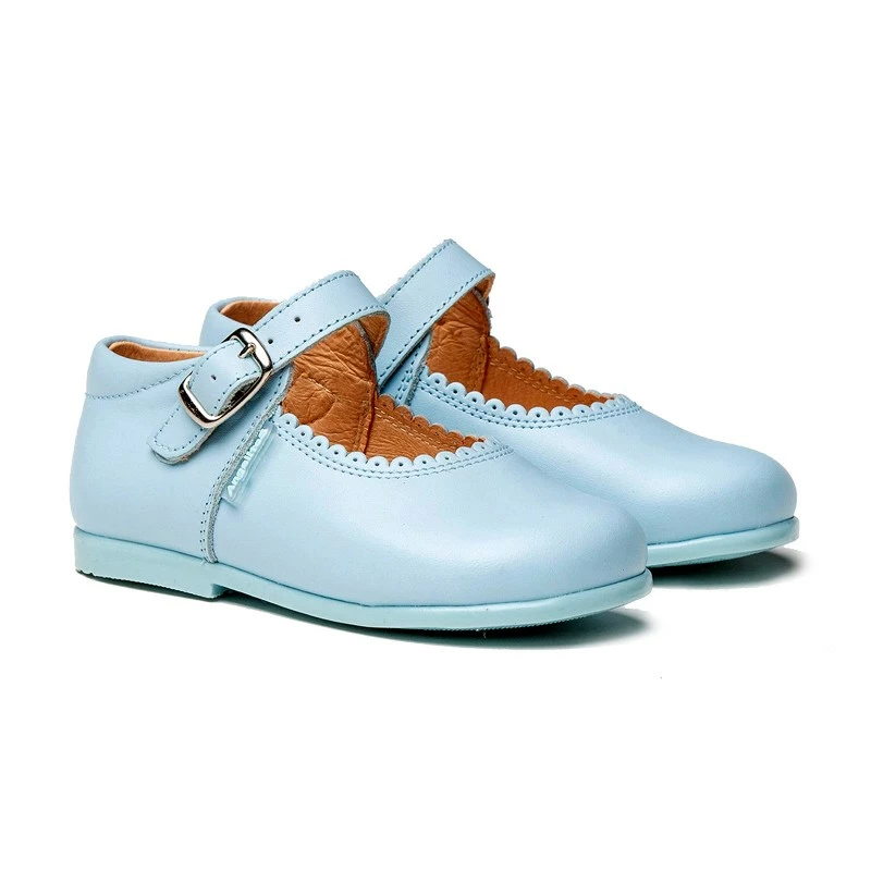 Merceditas Colegiales Infantil Niña Piel Hebilla 500 Celeste, De Angelitos 3 Merceditas Colegiales Infantil Niña Piel Hebilla 500 Celeste, De Angelitos