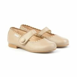 Merceditas Colegiales Niña Piel Napa Velcro 1512 Camel, De Angelitos -BOUTTYE Ventas merceditas colegiales nina piel napa velcro 1512 camel de angelitos 2