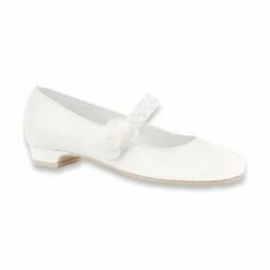 Merceditas Comunión Tacón Niña Piel Nacarada Flor Tul Y Tira Trenzada Velcro 998 Blanco, De Angelitos -BOUTTYE Ventas merceditas comunion tacon nina piel nacarada flor tul y tira trenzada velcro 998 blanco de angelitos 2