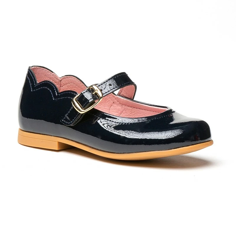 Merceditas Niña Piel Charol Hebilla 1100 Marino, De Angelitos 5 Merceditas Niña Piel Charol Hebilla 1100 Marino, De Angelitos - Imagen 3