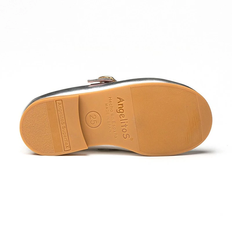 Merceditas Niña Piel Metalizada Hebilla 1100 Plata, De Angelitos 6 Merceditas Niña Piel Metalizada Hebilla 1100 Plata, De Angelitos - Imagen 4