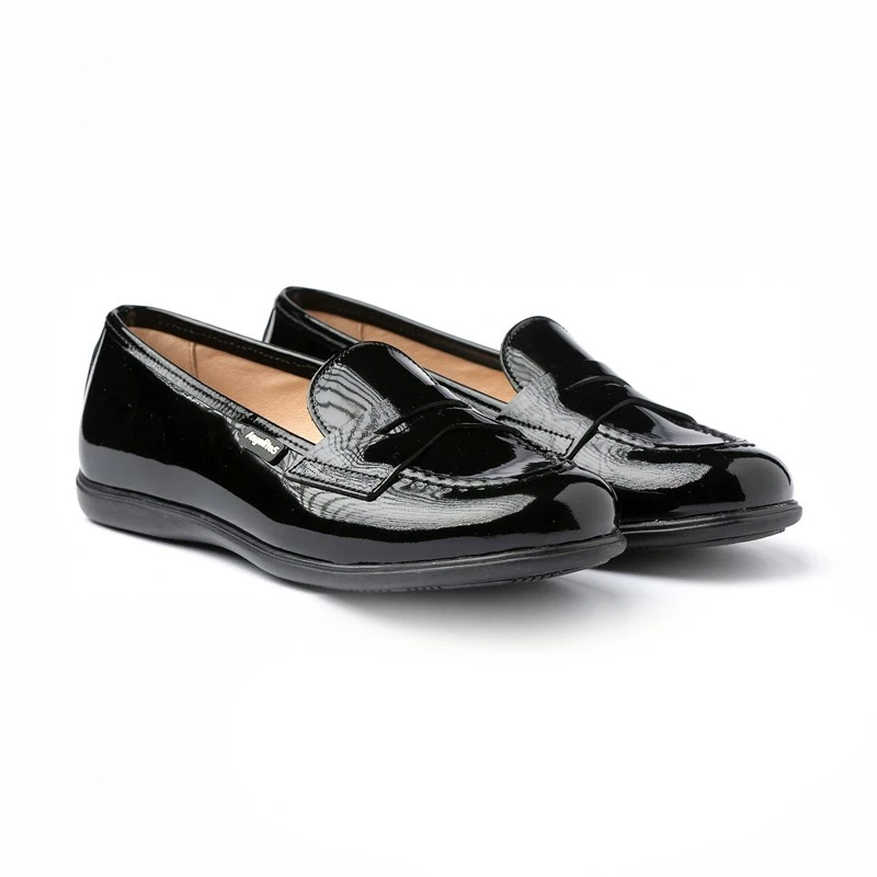 Mocasines Colegiales Niña Piel Charol Antifaz 468 Negro, De Angelitos 3 Mocasines Colegiales Niña Piel Charol Antifaz 468 Negro, De Angelitos