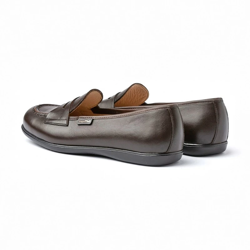 Mocasines Colegiales Niña Piel Napa Antifaz 467 Chocolate, De Angelitos 5 Mocasines Colegiales Niña Piel Napa Antifaz 467 Chocolate, De Angelitos - Imagen 3