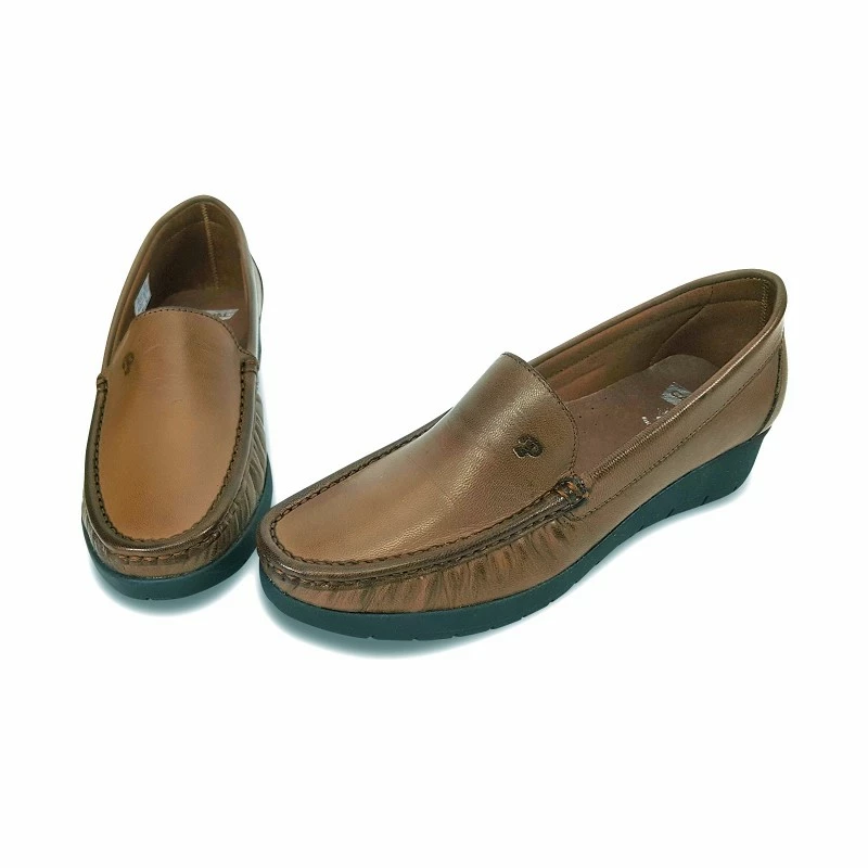 Mocasines Mujer Piel Blanda Cuña 1701 Marrón, De Casual 6 Mocasines Mujer Piel Blanda Cuña 1701 Marrón, De Casual - Imagen 4