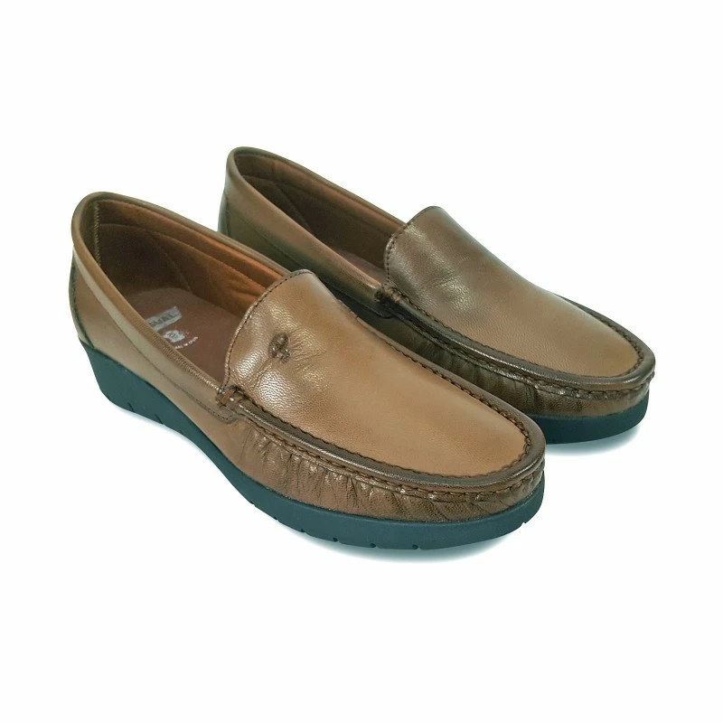Mocasines Mujer Piel Blanda Cuña 1701 Marrón, De Casual 7 Mocasines Mujer Piel Blanda Cuña 1701 Marrón, De Casual - Imagen 5