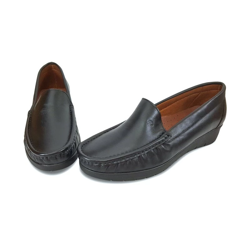 Mocasines Mujer Piel Blanda Cuña 1701 Negro, De Casual 6 Mocasines Mujer Piel Blanda Cuña 1701 Negro, De Casual - Imagen 4