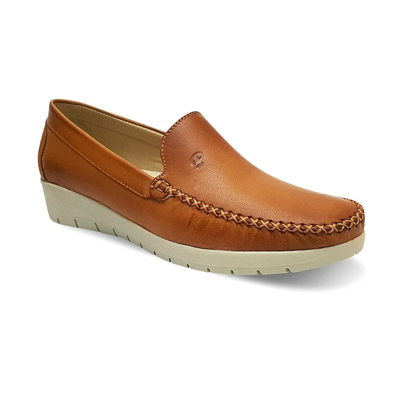 Mocasines Mujer Piel Blanda Cuña 1709CA Cuero, De Casual 4 Mocasines Mujer Piel Blanda Cuña 1709CA Cuero, De Casual - Imagen 2
