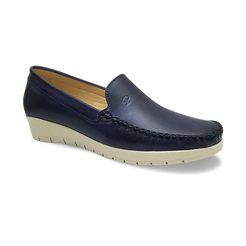 Mocasines Mujer Piel Blanda Cuña 1709CA Marino, De Casual 4 Mocasines Mujer Piel Blanda Cuña 1709CA Marino, De Casual - Imagen 2