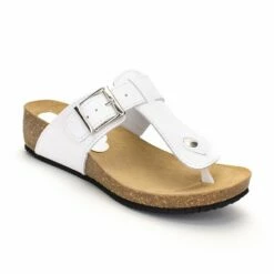 Sandalias Bio Mujer Piel Cuña Piso Corcho 414 Blanco, De Morxiva Shoes