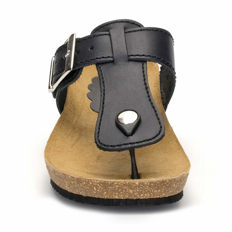 Sandalias Bio Mujer Piel Cuña Piso Corcho 414 Negro, De Morxiva Shoes 4 Sandalias Bio Mujer Piel Cuña Piso Corcho 414 Negro, De Morxiva Shoes - Imagen 2