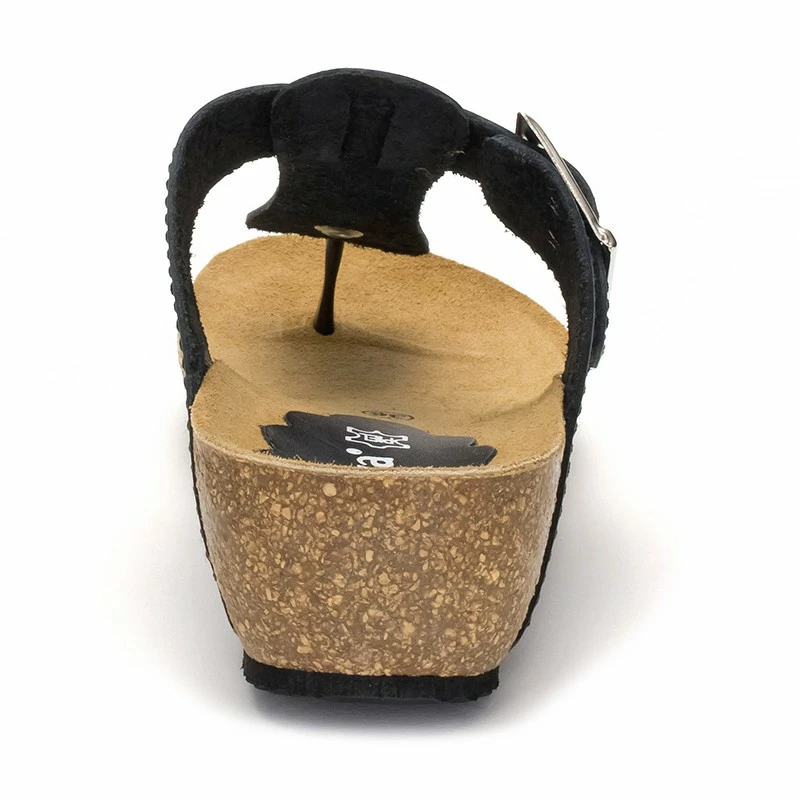 Sandalias Bio Mujer Piel Cuña Piso Corcho 414 Negro, De Morxiva Shoes 6 Sandalias Bio Mujer Piel Cuña Piso Corcho 414 Negro, De Morxiva Shoes - Imagen 4