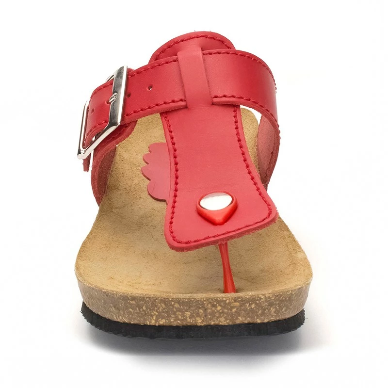 Sandalias Bio Mujer Piel Cuña Piso Corcho 414 Rojo, De Morxiva Shoes 4 Sandalias Bio Mujer Piel Cuña Piso Corcho 414 Rojo, De Morxiva Shoes - Imagen 2