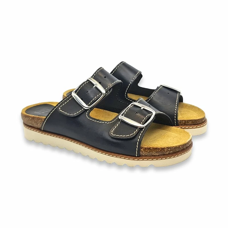 Sandalias Bio Mujer Piel Plantilla Acolchada 1896 Negro, De Blusandal 4 Sandalias Bio Mujer Piel Plantilla Acolchada 1896 Negro, De Blusandal - Imagen 2