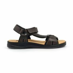 Sandalias Californianas Hombre Piel Velcro Ajustable 37003 Marrón, De Morxiva / Casual