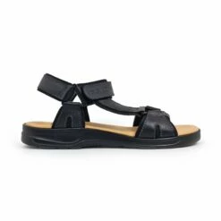 Sandalias Californianas Hombre Piel Velcro Ajustable 37003 Negro, De Morxiva / Casual