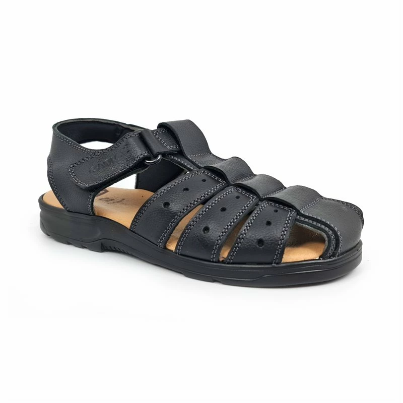 Sandalias Californianas Hombre Piel Velcro Ajustable 37006 Negro, De Morxiva / Casual 5 Sandalias Californianas Hombre Piel Velcro Ajustable 37006 Negro, De Morxiva / Casual - Imagen 3