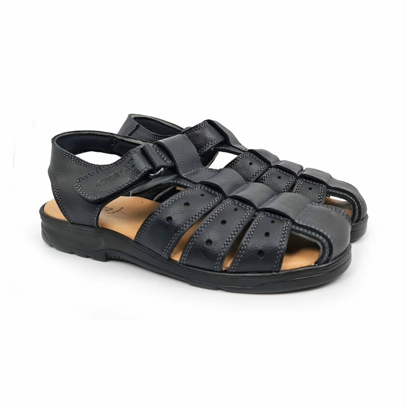 Sandalias Californianas Hombre Piel Velcro Ajustable 37006 Negro, De Morxiva / Casual 7 Sandalias Californianas Hombre Piel Velcro Ajustable 37006 Negro, De Morxiva / Casual - Imagen 5