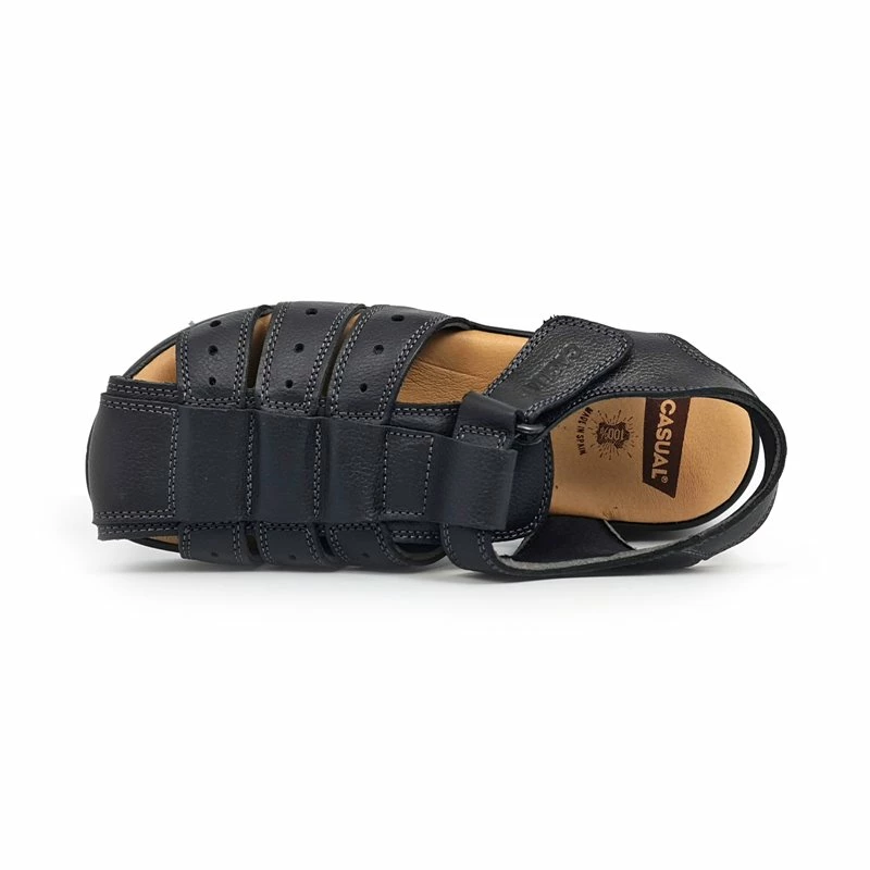 Sandalias Californianas Hombre Piel Velcro Ajustable 37006 Negro, De Morxiva / Casual 9 Sandalias Californianas Hombre Piel Velcro Ajustable 37006 Negro, De Morxiva / Casual - Imagen 7