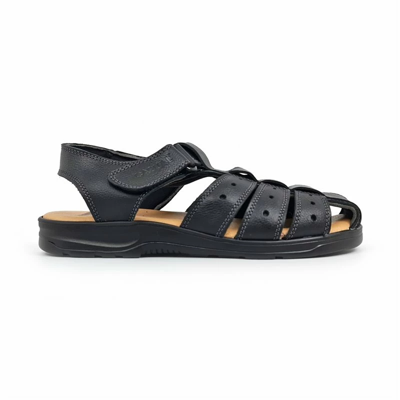 Sandalias Californianas Hombre Piel Velcro Ajustable 37006 Negro, De Morxiva / Casual 3 Sandalias Californianas Hombre Piel Velcro Ajustable 37006 Negro, De Morxiva / Casual