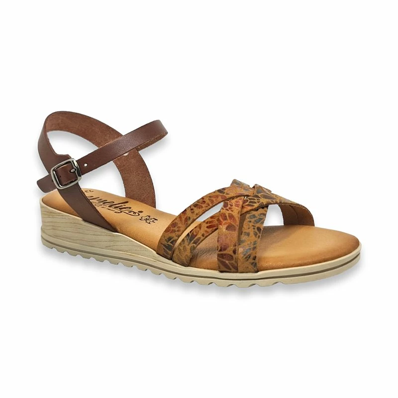 Sandalias Comfort Cuña Baja Mujer Piel Plantilla Acolchada 291 Cuero, De Amelie 5 Sandalias Comfort Cuña Baja Mujer Piel Plantilla Acolchada 291 Cuero, De Amelie - Imagen 3