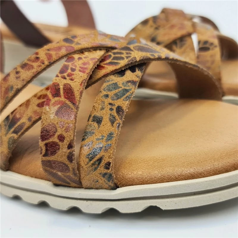 Sandalias Comfort Cuña Baja Mujer Piel Plantilla Acolchada 291 Cuero, De Amelie 6 Sandalias Comfort Cuña Baja Mujer Piel Plantilla Acolchada 291 Cuero, De Amelie - Imagen 4