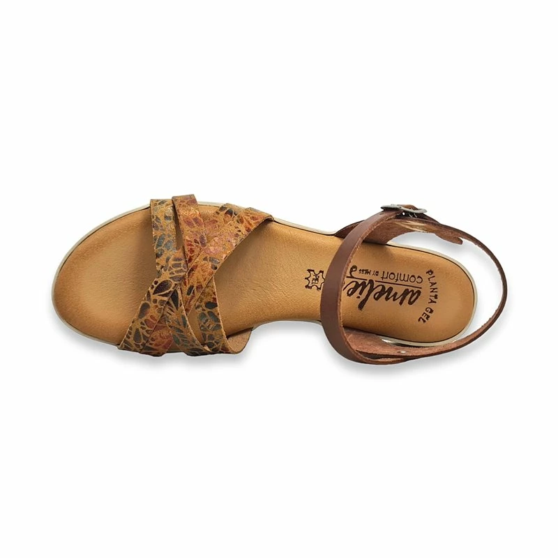 Sandalias Comfort Cuña Baja Mujer Piel Plantilla Acolchada 291 Cuero, De Amelie 8 Sandalias Comfort Cuña Baja Mujer Piel Plantilla Acolchada 291 Cuero, De Amelie - Imagen 6