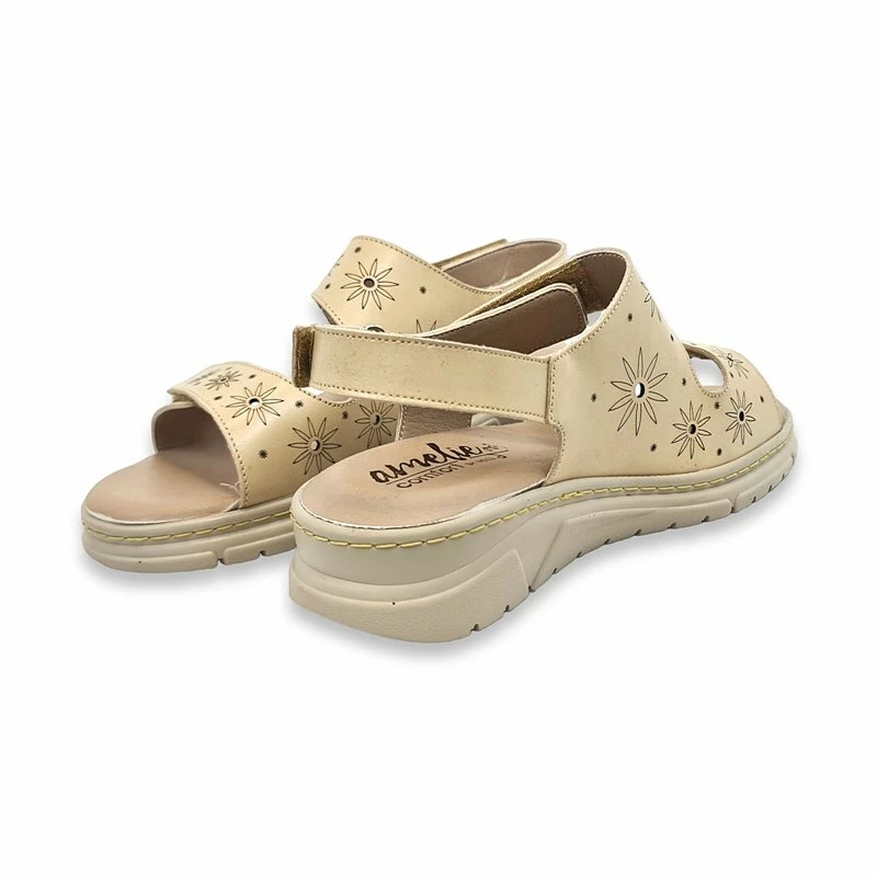 Sandalias Cómodas Mujer Piel Cuña Baja Plantilla Extraible Y Velcro 1171 Hielo, De Amelie 6 Sandalias Cómodas Mujer Piel Cuña Baja Plantilla Extraible Y Velcro 1171 Hielo, De Amelie - Imagen 4