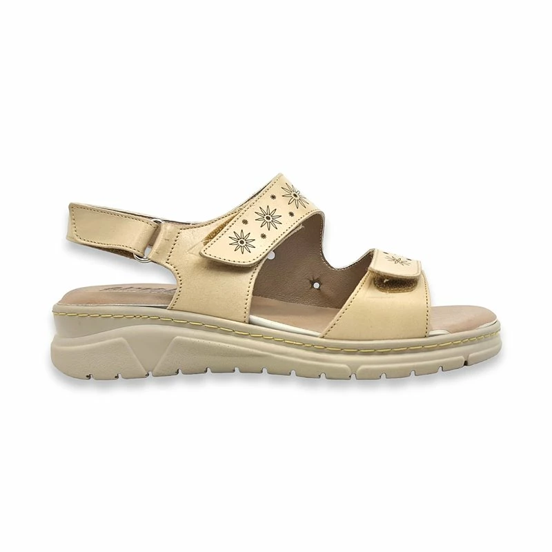 Sandalias Cómodas Mujer Piel Cuña Baja Plantilla Extraible Y Velcro 1171 Hielo, De Amelie 3 Sandalias Cómodas Mujer Piel Cuña Baja Plantilla Extraible Y Velcro 1171 Hielo, De Amelie