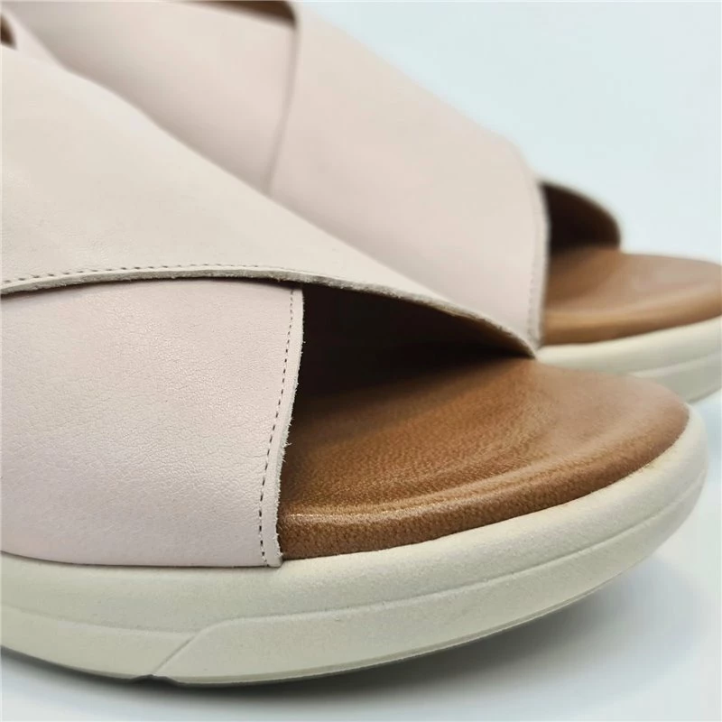 Sandalias Cruzadas Comfort Cuña Baja Mujer Piel Plantilla Acolchada Elástico 288 Beige, De Amelie 6 Sandalias Cruzadas Comfort Cuña Baja Mujer Piel Plantilla Acolchada Elástico 288 Beige, De Amelie - Imagen 4