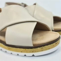 Primera página -BOUTTYE Ventas sandalias cruzadas mujer piel cuna baja plantilla extraible 1206 beige de amelie 1