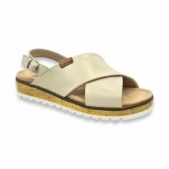 Sandalias Cruzadas Mujer Piel Cuña Baja Plantilla Extraible 1206 Beige, De Amelie -BOUTTYE Ventas sandalias cruzadas mujer piel cuna baja plantilla extraible 1206 beige de amelie 4