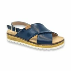 Sandalias Cruzadas Mujer Piel Cuña Baja Plantilla Extraible 1206 Marino, De Amelie -BOUTTYE Ventas sandalias cruzadas mujer piel cuna baja plantilla extraible 1206 marino de amelie 4