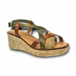 Primera página -BOUTTYE Ventas sandalias cuna alta mujer piel plantilla acolchada 44510 verde de blusandal 1