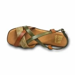 Sandalias Cuña Alta Mujer Piel Plantilla Acolchada 44510 Verde, De Blusandal -BOUTTYE Ventas sandalias cuna alta mujer piel plantilla acolchada 44510 verde de blusandal 4