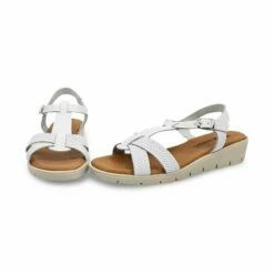 Sandalias Cuña Baja Mujer Piel Grabada Plantilla Acolchada Hebilla 22100 Blanco, De Blusandal -BOUTTYE Ventas sandalias cuna baja mujer piel grabada plantilla acolchada hebilla 22100 blanco de blusandal 7