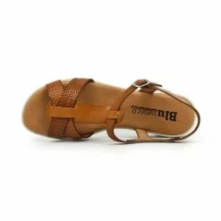 Sandalias Cuña Baja Mujer Piel Grabada Plantilla Acolchada Hebilla 22100 Cuero, De Blusandal -BOUTTYE Ventas sandalias cuna baja mujer piel grabada plantilla acolchada hebilla 22100 cuero de blusandal 4
