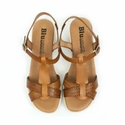 Sandalias Cuña Baja Mujer Piel Grabada Plantilla Acolchada Hebilla 22100 Cuero, De Blusandal -BOUTTYE Ventas sandalias cuna baja mujer piel grabada plantilla acolchada hebilla 22100 cuero de blusandal 6