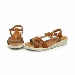 Sandalias Cuña Baja Mujer Piel Grabada Plantilla Acolchada Hebilla 22100 Cuero, De Blusandal -BOUTTYE Ventas sandalias cuna baja mujer piel grabada plantilla acolchada hebilla 22100 cuero de blusandal 7