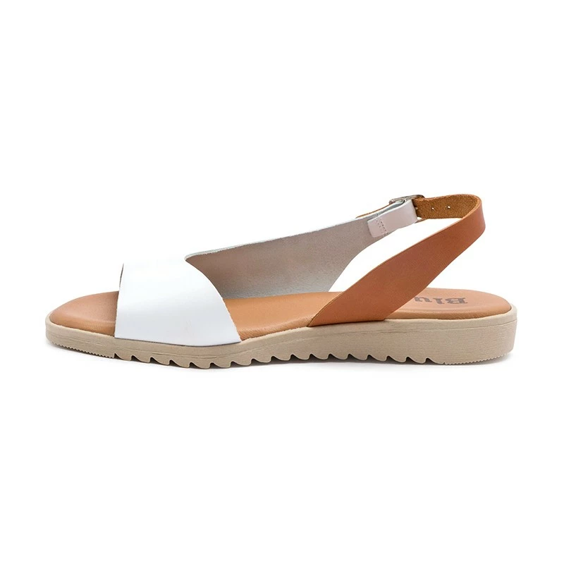 Sandalias Cuña Baja Mujer Piel Plantilla Acolchada 1115 Blanco, De Blusandal 5 Sandalias Cuña Baja Mujer Piel Plantilla Acolchada 1115 Blanco, De Blusandal - Imagen 3