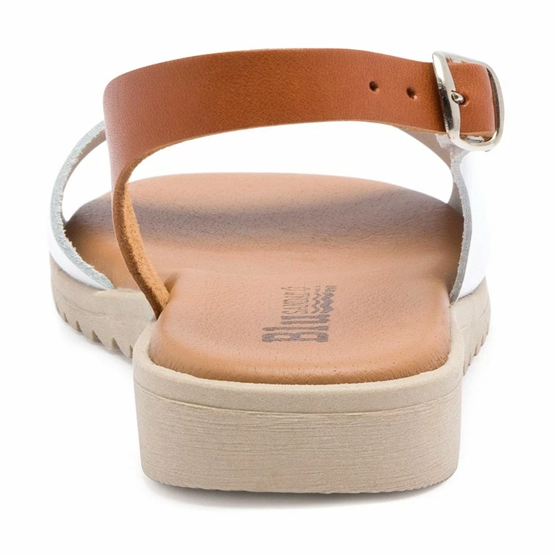 Sandalias Cuña Baja Mujer Piel Plantilla Acolchada 1115 Blanco, De Blusandal 6 Sandalias Cuña Baja Mujer Piel Plantilla Acolchada 1115 Blanco, De Blusandal - Imagen 4