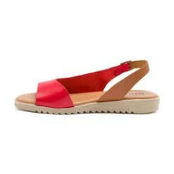 Sandalias Cuña Baja Mujer Piel Plantilla Acolchada 1115 Rojo, De Blusandal -BOUTTYE Ventas sandalias cuna baja mujer piel plantilla acolchada 1115 rojo de blusandal 2