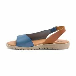 Sandalias Cuña Baja Mujer Piel Plantilla Acolchada 1115 Azul, De Blusandal -BOUTTYE Ventas sandalias cuna baja mujer piel plantilla acolchada 1115 rojo de blusandal 6